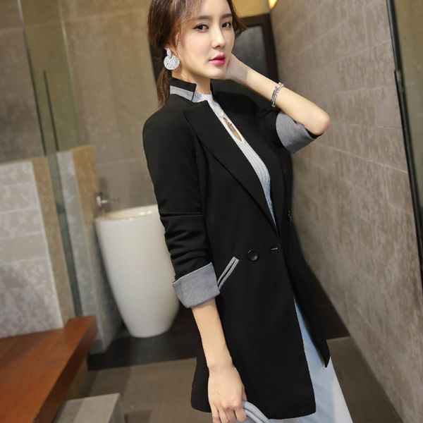 

women's suits & blazers women and jackets small suit female 2021 ladies spring autumn jacket slim long casual sleeves, White;black