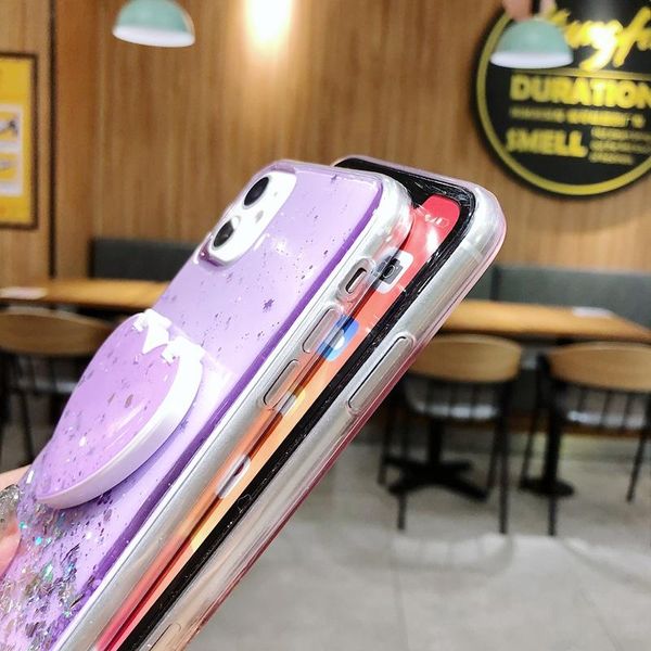 Custodie per telefono con specchio glitterato di lusso con supporto per custodia per iPhone XS XR 12 Pro Max Samsung S21 Plus S20 Ultra