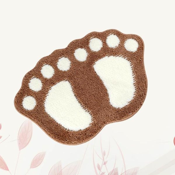 

lovely bathroom floor mat foot shape carpet skid resistance flocking carpets