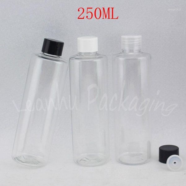 

storage bottles & jars 250ml transparent flat shoulder plastic bottle , 250cc empty cosmetic container toner / lotion packaging ( 25 pc/lot
