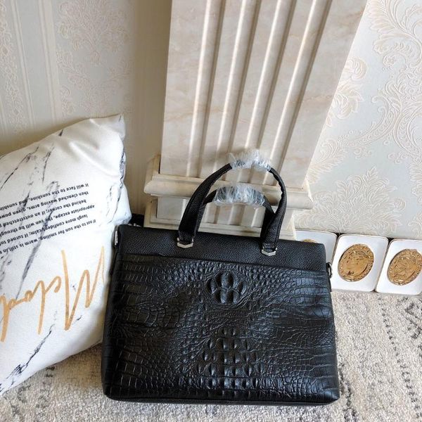 

handbag notebook bag briefcase natural crocodile pattern real cowhide shiny leather briefcases