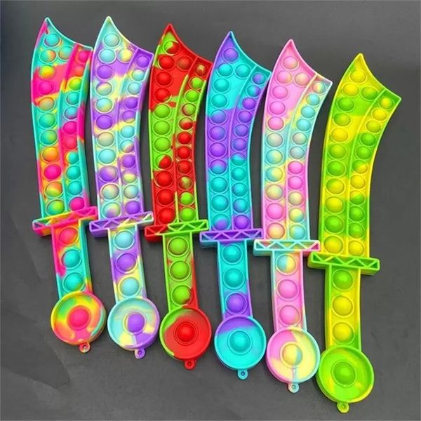 

fidget toys push bubble katana sword shape party favor puzzles bubbles silicone board game educational stress relief sensory toy 4246 q2