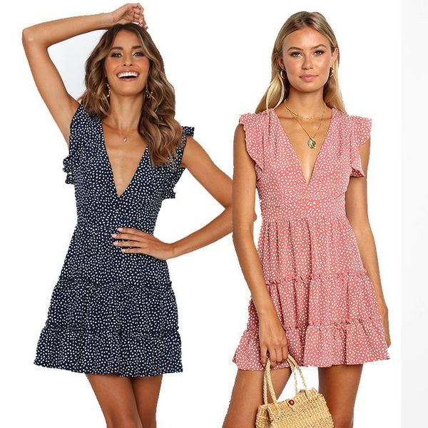 

fashion summer boho print short mini dress women sleeveless dresses beach sundress female casual printed vestidos, Black;gray