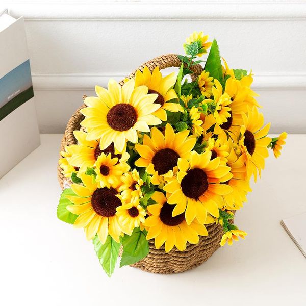 

decorative flowers & wreaths wholesale artificial flower silk 13 head bouquet fake for wedding decoration sunflower el garden home decor