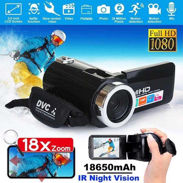 

camcorders potable dv camera 1080p full hd 24mp video camcorder digital 3 inch lcd screen 18x ir night vision zoom