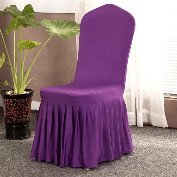 

chair covers hem pleated elastic set el wedding banquet conjoined stool cover