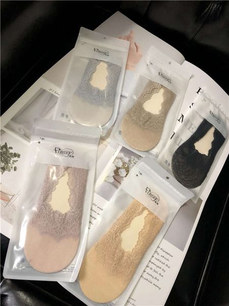 

lace hollow out ship socks women's shallow mouth summer thin, Black;white