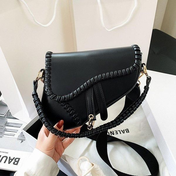 

evening bags 2021 pu leather saddle crossbody bag with short handle trend casual shoulder handbags and purses luxury designer