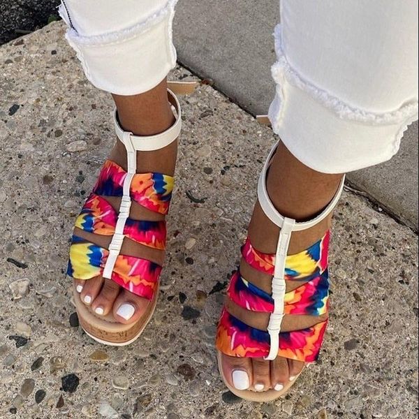 

sandals 2021 summer women's outdoor comfortable platform wedges shoes for woman vintage buckle high heel 36-43, Black