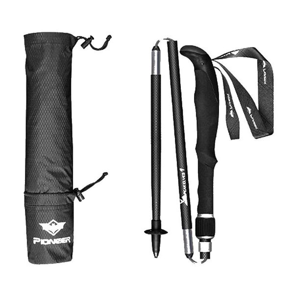 

trekking poles pioneer 1pcs carbon fiber pole portable outdoor ultralight 5 sections alpenstock cane sticks for camping hiking
