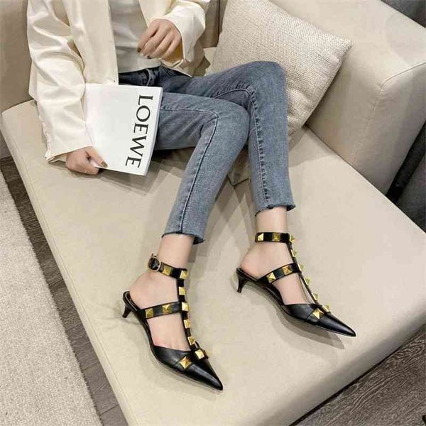 

spring and summer 2021 new v baotou half slippers for women, Black