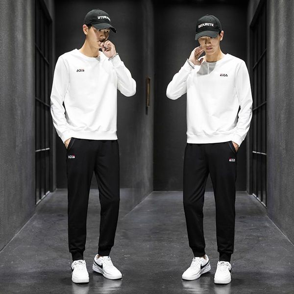 

men's tracksuits men casual sets fashion trend sweat suits matching spring autumn sweatshirts ropa hombre clothing bc50tz, Gray