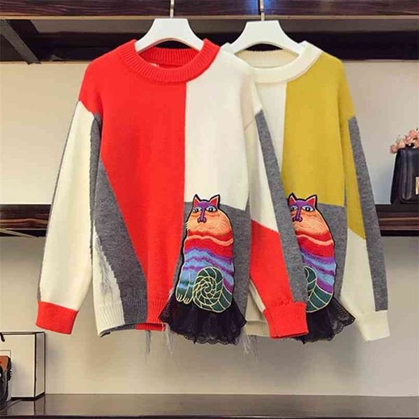 

plus size women's autumn/winter style cover belly slimming , age-reducing foreign sweaters, outer wear uk177 210506, White