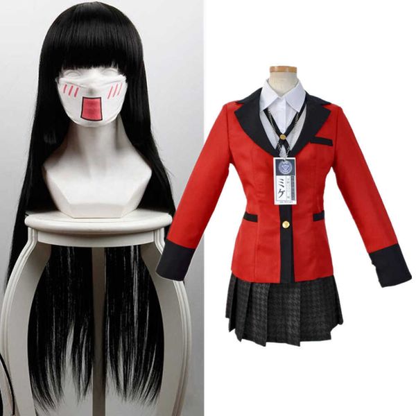 Anime Kakegurui Yumeko Jabami Twin Uniform Costumi Cosplay Halloween Vestiti per ragazze Abiti da donna Y0913