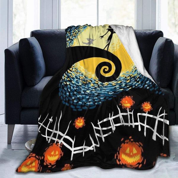 

the nightmare before christmas jack skellington sally flannel fleece blanket warm throws blanket all season for sofa bed couch