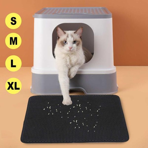 

waterproof layer non-slip cat litter catcher mat household larger holes pet cats dogs bed mats supplies beds & furniture
