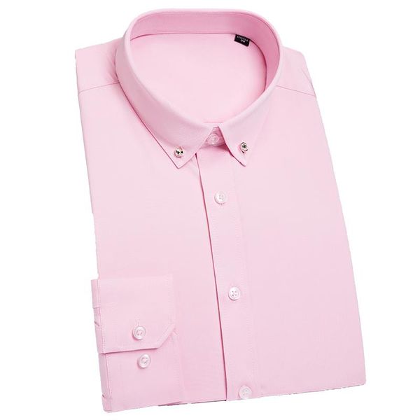 

men's casual shirts fashion drill collor men long sleeve shirt stitching design fabric soft comfortable dress slim style elastic, White;black