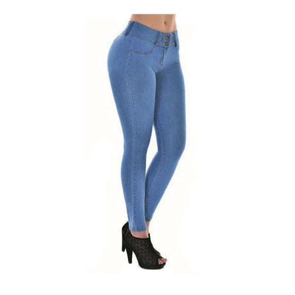 

autumn and winter plus size jeans feet pants women trousers all-match trendy, Blue