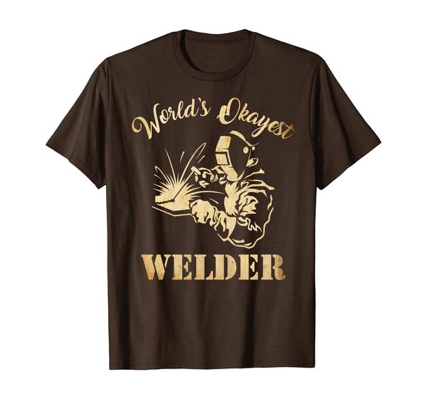 

worlds okayest welder - funny welding t-shirt, White;black
