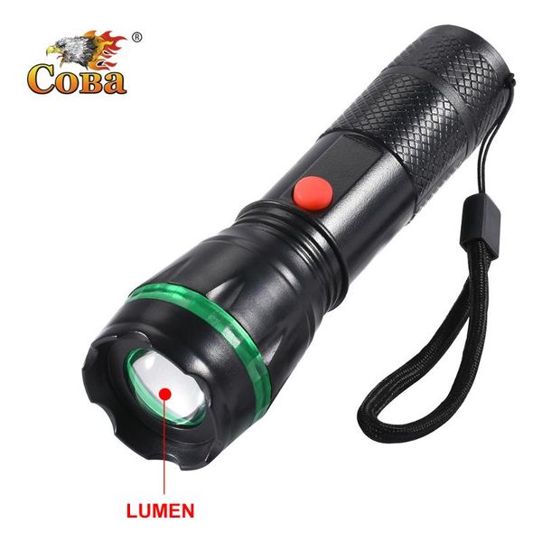 

coba plastic led zoomable lumen torch mini waterproof use 3* battery 800lm camp night lights lantern flashlights torches
