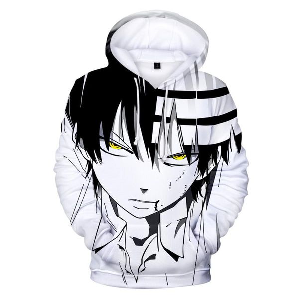 

men's hoodies & sweatshirts 2021 3d print soul eater kids kawaii anime hoodie men/women fashion harajuku long sleeve sweatshirt, Black