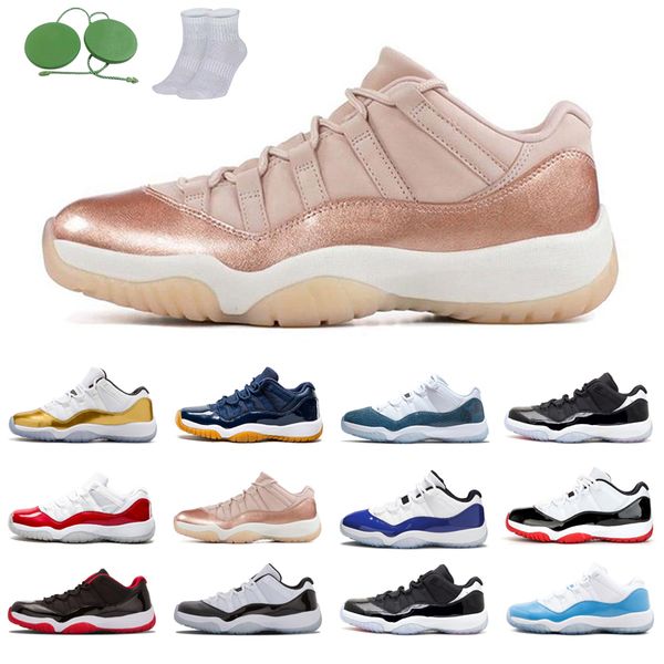 

11s low man basketball shoes fashion bred concord infrared university blue varsity red rose gold white closing ceremony navy snakeskin train