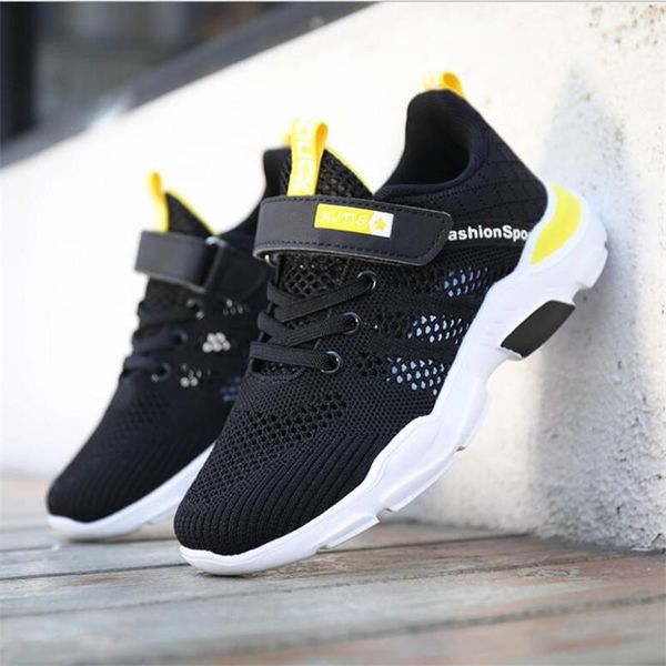 

athletic & outdoor children's fashion sports shoes 2021 boys' mesh breathable and girls' running casual, Black
