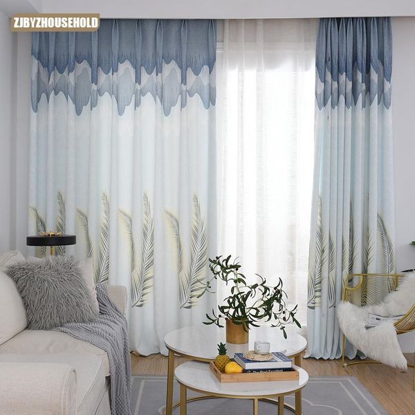 

curtain & drapes modern curtains for living dining room bedroom chinese style printing landscape french window white tulle custom