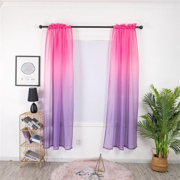 

fashion gradient color semi sheer curtains bright modern for bedroom living room window curtain panels & drapes