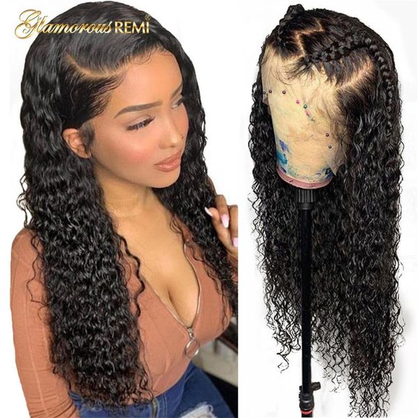 

lace wigs curly front wig brazilian kinky human hair natural color deep closure for black women, Black;brown
