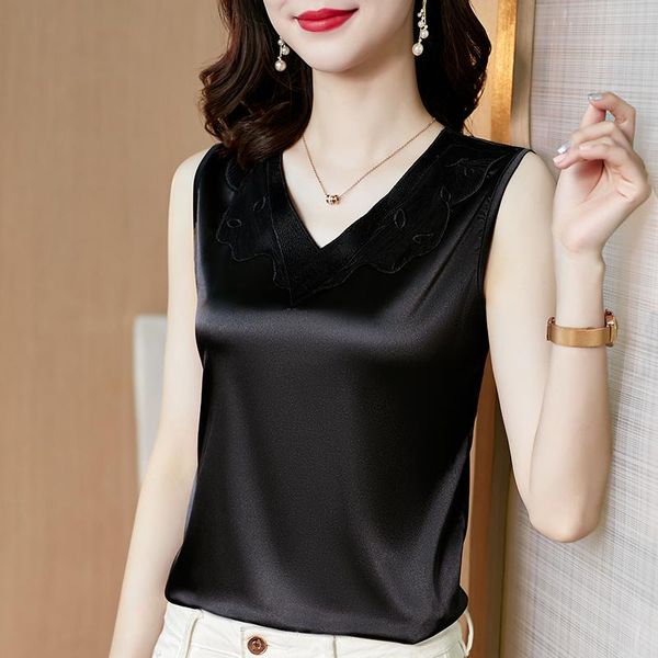

korean fashion vest ladies slim lace v-neck women's tanks & camis, White