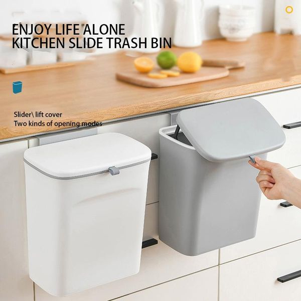 

waste bins 12l kitchen trash can sliding wall-mounted home hanging large