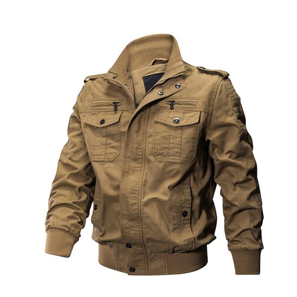 

tactical military jacket men tactical winter pilot jackets army cotton coat autumn fashion casual cargo slim fit clothes hiking, Black;brown