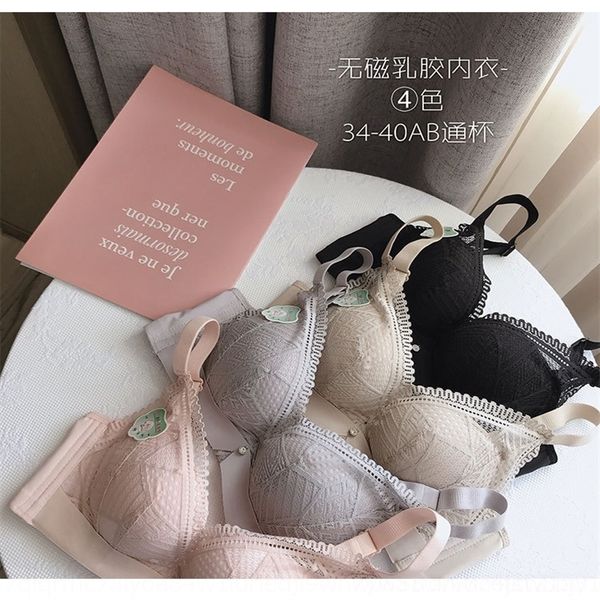 

knz high end women's underwear bralace bra latex non-magnetic underwear women's lace gathered adjustment type closed secondary bre, Red;black