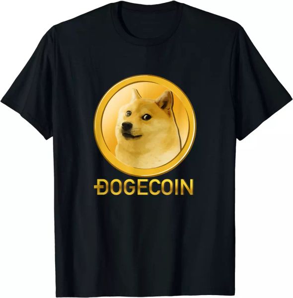 

funny dogecoin cryptocurrency t-shirt, White;black