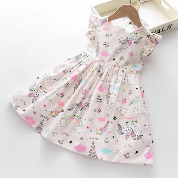 

girl's dresses wholesale girl dress sumemr baby horse print cotton sleeveless leisure kids for, Red;yellow