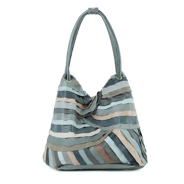 

orm genuine leather women bag 2021 new fashion portable striped large capacity handbag sheepskin tote female shoulder bags