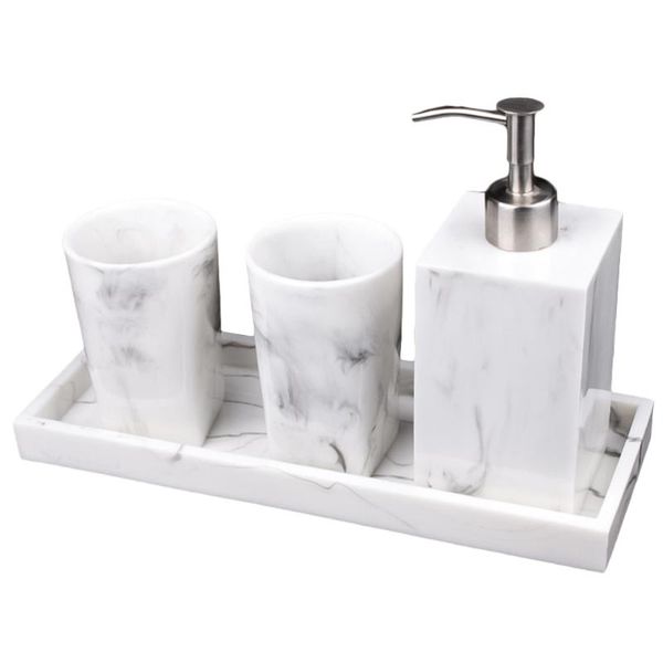 

set home bathroom kitchen soap dispenser bottle organizer tray with cups bath accessory