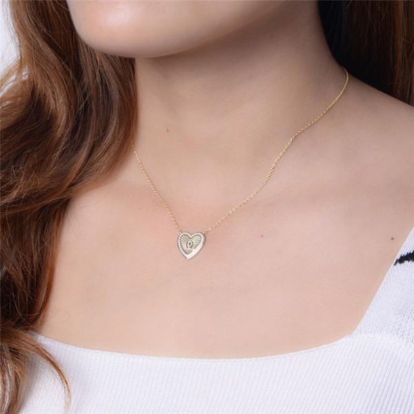 

pendant necklaces 2021 good quality 26 english gold letter heart necklace elegant zircon luxury name for women friendship jewelry, Silver