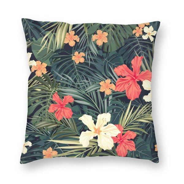 

cushion/decorative pillow jungle flowers pattern cushion cover 45x45cm home decor print summer floral tropical plants leaves throw case for