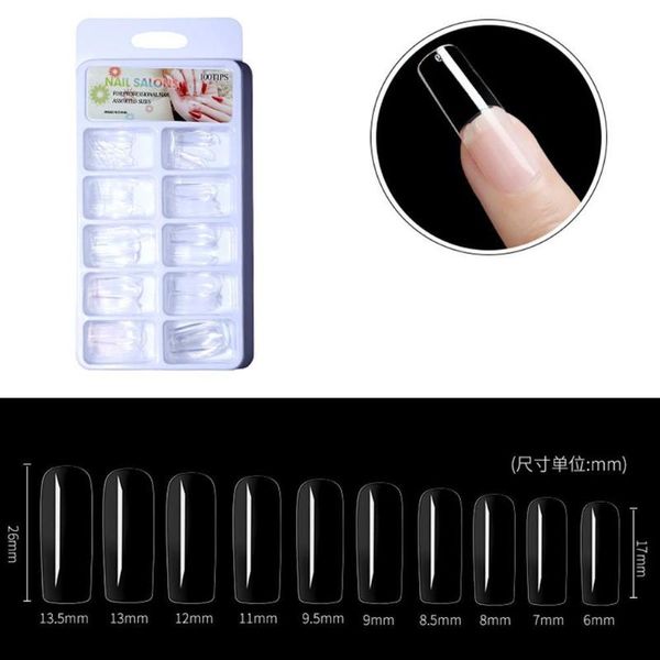 

false nails 100pcs nail tips acrylic long stiletto fake clear full cover extension manicure tools, Red;gold