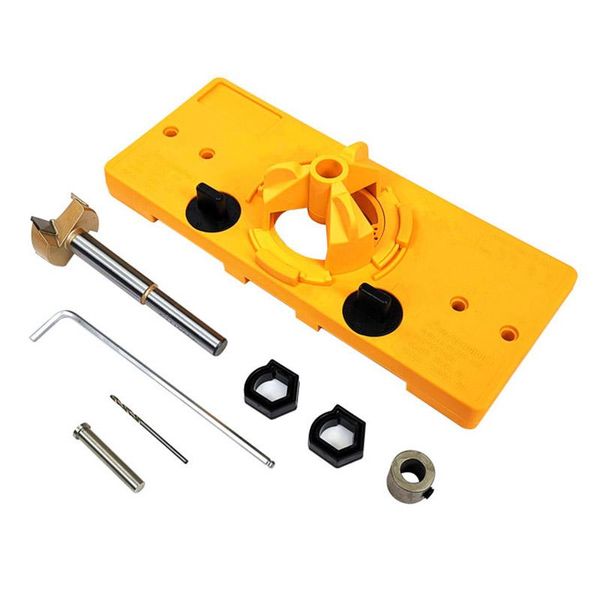 

professional drill bits 35mm cup style hinge boring jig guide set locator hole opener door cabinets diy tool for wood