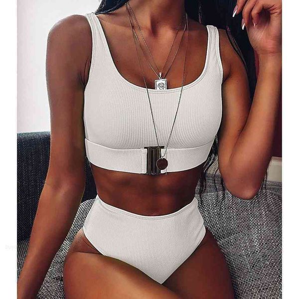 

push swimwear cut swimsuit bikini 2021 up black white female high waist bikinis set women bathing suit biquini, White;black