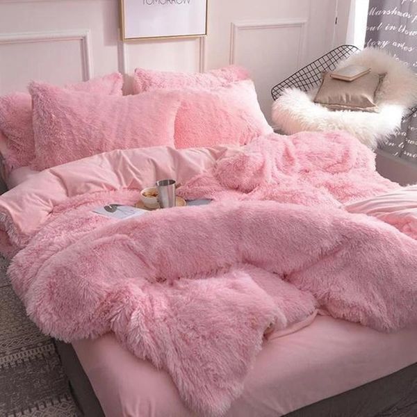 

blankets 3pcs/set shaggy throw blanket soft plush bed cover fluffy with pillow warm fleece