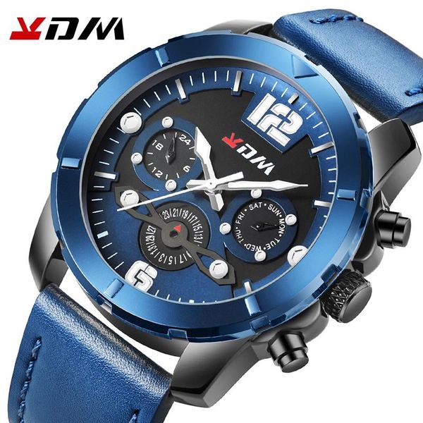 

wristwatches kademan mens watches waterproof date week quartz clock male leather business military wrist relogio masculino, Slivery;brown