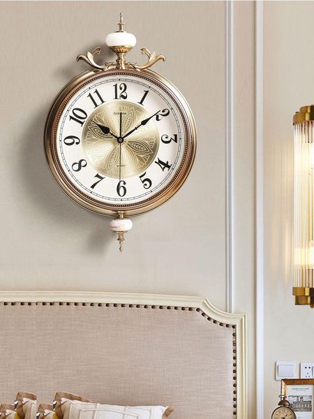 

wall clocks large needle silent clock modern design luxury vintage european living room orologi parete home decor jj60wc