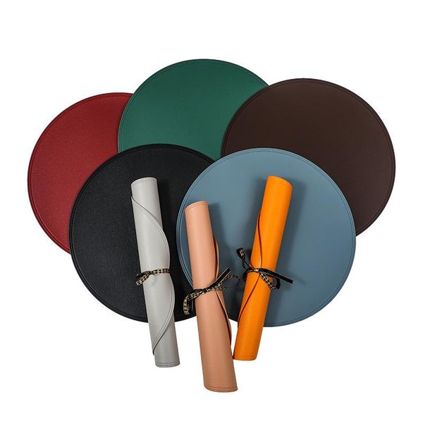 

mats & pads leather dining mat nordic style pvc circular thermal insulation restaurant el table color