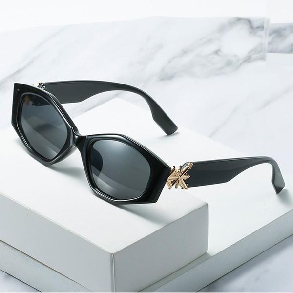 

sunglasses brand designer cat eye women's luxury fashion small ladies retro vintage polygon shades uv400, White;black