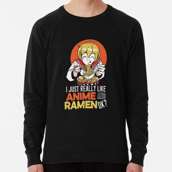 

men's hoodies & sweatshirts i just really like anime and ramen ok noodle manga men women pullover fashion hip hop sweatshirt, Black