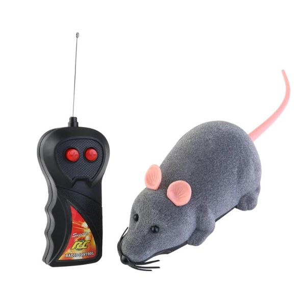 

simulation plush mice kids toys gift for cat dog white ear (gray)